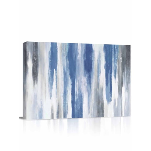 Blue Gray Wall Art for Living Room,Canvas Picture Wall Decor for Bathroom Bedroom,Modern Simple Abstract White Ombre Texture Painting Artwork for Office Kitchen Hallway Dining Room Home Decor 12"x16"