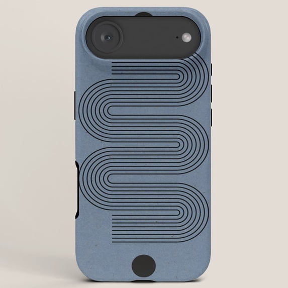 Line Shell Blue Blue-Gray and Black Curved Line Tough Case for Apple iPhone ...