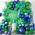 thumbnail image 1 of Blue and Green Balloon Arch Kit, Navy Blue Dark Green Balloon Garland Arch Kit with 4D Star Foil Balloon Confetti Balloons for Birthday Party Decor Jungle Safari Graduations, 1 of 13