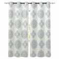 thumbnail image 1 of Blue Green Bohemia Blackout Curtains for Bedroom/Living Room, Thermal Insulated Kitchen Curtains, Vintage Abstract Boho Flowers Cream Grommet Darkening Window Treatment Drapes 52"x72"x2, 1 of 8