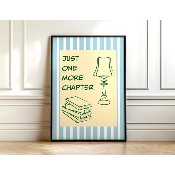 Blue Green Book Stack Vintage Bookish Home Decor, Unframed Poster