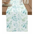 thumbnail image 1 of Blue Green Botanical Burlap-Cotton Table Runner 72 Inches Long,Watercolor Pastoral Leaf Farmhouse Table Runners,Outdoor Dining Tablecloths Decor for Baby Shower Party Wedding 18x72, 1 of 9