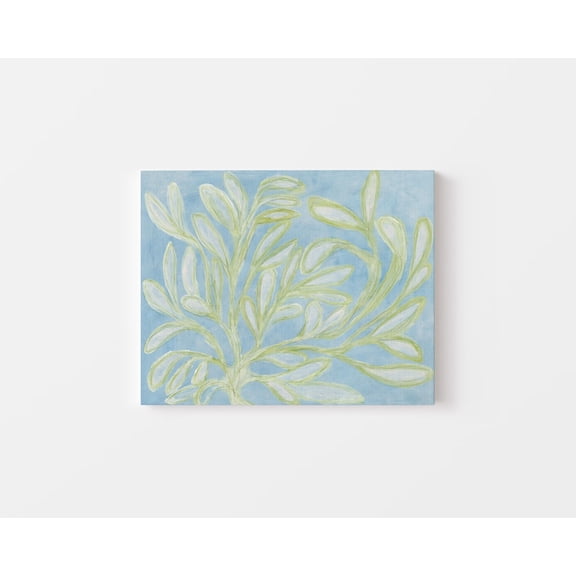 Blue Green Botanical Horizontal Wall Art Print Grandmillennial Wall Decor Unframed Paper Print