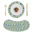 thumbnail image 1 of Blue Green Botanical Round 15 Inch Placemats Set of 8, Spring Floral Summer Rustic HeatResistant Non Slip Place Mats for Dining Table, Wipeable Braided Kitchen Table Mats for Housewarming, 1 of 9