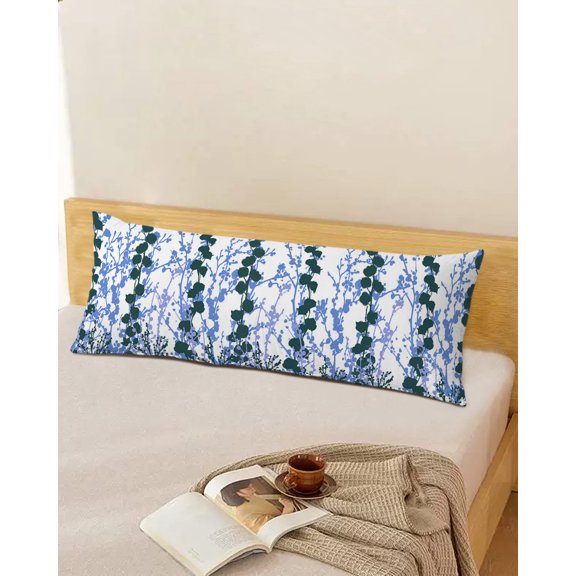 Blue Green Botanical Throw Pillow Cover,Tree Branches Print Aesthetic Art Rectangle Decorative Pillow Case Protector Soft Cushion Cover Lumbar Pillowcase for Couch Sofa Bedroom Car Decor 20x54 Inch