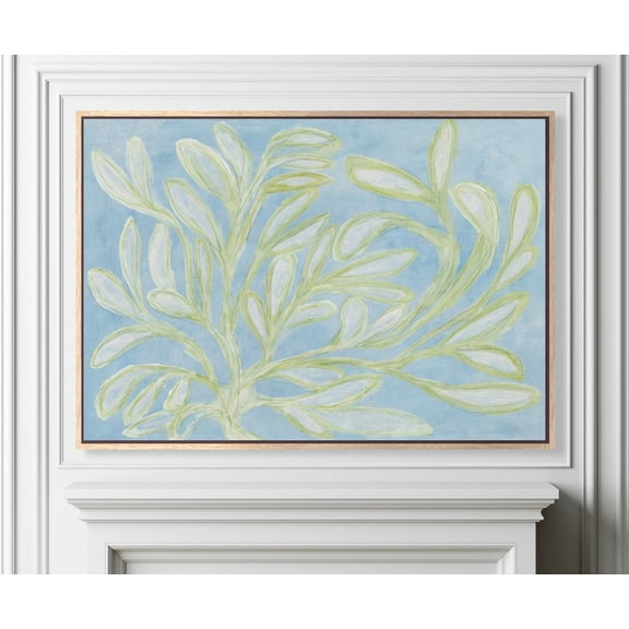 Blue Green Botanical Wall Art Print, Grandmillennial Southern Decor