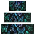 thumbnail image 1 of Blue Green Butterfly Pattern Kitchen Rugs Sets Of 3,Kitchen Runner Rugs Non Skid Washable,Decorative Kitchen Floor Mats for Kitchen,Sink,Laundry,17"x30"+ 17"x47" + 17"x59", 1 of 6