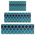 thumbnail image 1 of Blue Green Checkered Pattern Kitchen Rugs Sets Of 3,Kitchen Runner Rugs Non Skid Washable,Decorative Kitchen Floor Mats for Kitchen,Sink,Laundry,17"x30"+ 17"x47" + 17"x59", 1 of 6