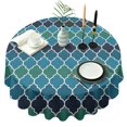 thumbnail image 1 of Blue Green Checkered Pattern Round Tablecloth 60"x60",Wrinkle Wipeable Table Cloth for Kitchen Dining Room Picnic Patio Party, 1 of 6
