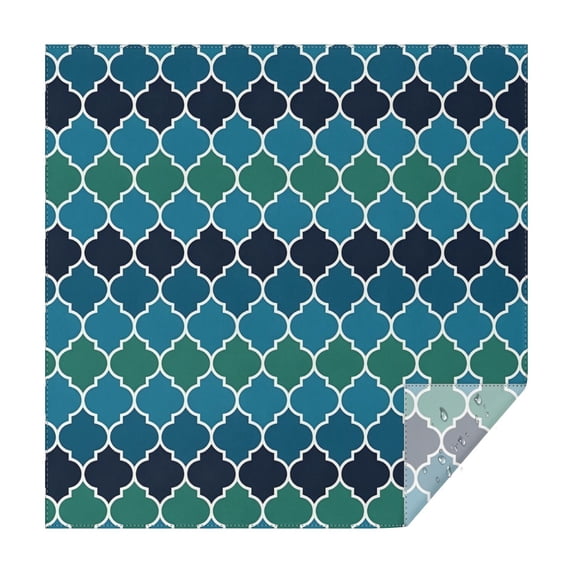 Blue Green Checkered Pattern Square Tablecloth,Waterproof Square Table Cover,Wipeable Spillproof Washable Table Cover for Home Kitchen Party Decor 60"x60"(152x152cm)