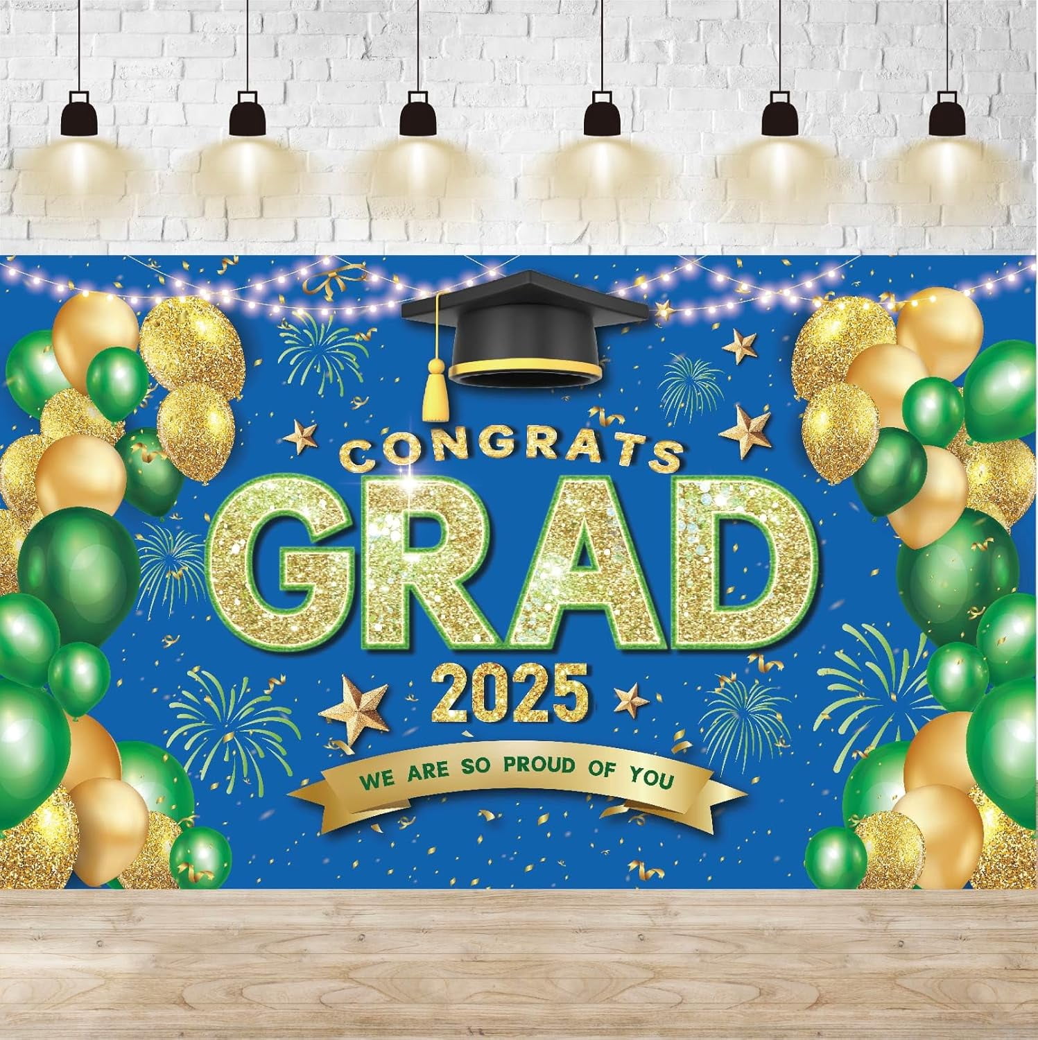 Blue and Green Class of 2025 Banner Graduation Decorations Congrats ...
