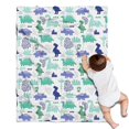 thumbnail image 1 of Blue Green Dinosaurs Geometric Pattern Blanket,Comfortable Soft Lamb Wool Throw Blanket,All Season,Warm Lightweight Blankets for Sofa Bed Couch Living Room Chair,30"x40", 1 of 4