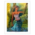 thumbnail image 1 of Blue Green Dress - Hawaiian Hula Dancer - Original Collage Art by Wade Koniakowsky - Bamboo Fine Art 290gsm Paper (Unframed) 17x22in, 1 of 4