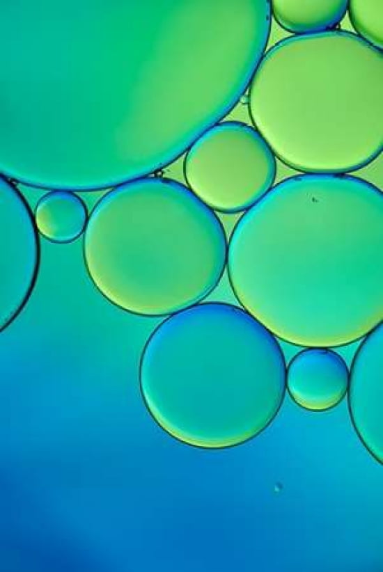 Blue Green Drops Canvas Art - Cora Niele (12 x 18)