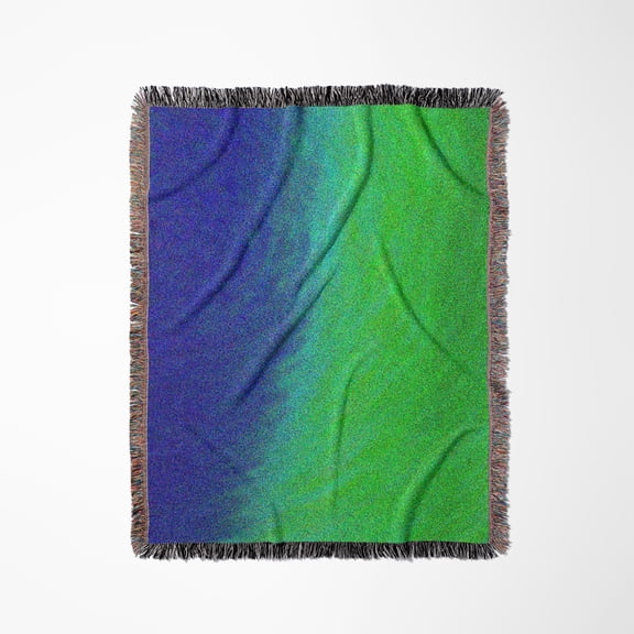 Blue Green Eclipse, Woven Blanket