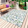 thumbnail image 1 of Blue Green Eucalyptus Outdoor Rug 3x5 Ft, Non Slip Washable Area Rug, Spring Botanical Leaves Weeping Patio Rugs Carpet Runner, Large Floor Mat for Indoor/Outdoor Deck Porch Camping, 1 of 8