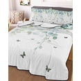 thumbnail image 1 of Blue Green Eucalyptus Queen Size Down Alternative Comforter, Lightweight Comforter Quilt Bedding Set with Pillow Shams Sage Gradient Leaves Butterfly All Seasons Bed Comforter Duvet Insert 90"x96", 1 of 7