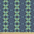thumbnail image 1 of Ambesonne Blue and Green Fabric by the Yard Upholstery, Geometric Zigzag, 10 Yards, Pale Green Dark Blue, 1 of 4