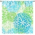 thumbnail image 1 of Blue Green Floral Curtains, Boho Dahlia Daisy Colorful Window Treatments for Living Room Bedroom Kitchen, Floral Seamless Pattern Curtain Set of 2, 52x84 Inch, 1 of 6