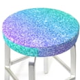 thumbnail image 1 of Blue Green Glitter Texture Round Bar Stool Seat Covers, Elastic Round Chair Cover Stool Seat Slipcover Bar Stool Cushions Round Pad for 12-14 inch, 1 of 5