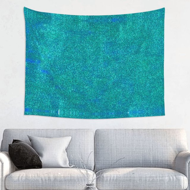 Blue Green Glitter Wall Tapestry for Bedroom Aesthetic Tapestry Aesthetic Wall Hanging