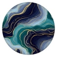 thumbnail image 1 of Blue Green Gold Marble Pattern Round Fitted Tablecloth with Elastic Edge,Dining Table Cover Waterproof,Outdoor Round Tablecloth for Camping,Dining,Indoor and Outdoor, 1 of 7