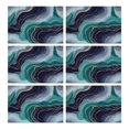 thumbnail image 1 of Blue Green Gold Marble Pattern Summer Placemats Table Placemats Set Of 6-Linen Kitchen Washable Placemats Table Mats 11.8"x17.7" Non-Slip Heat Resistant, 1 of 5