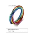 thumbnail image 1 of Blue/Green/Gold/Purple/Red 6 in 1 Bands Women's Stainless Steel Rings Size 6-10, 1 of 6