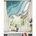 thumbnail image 1 of Blue Green Gradient Brown Modern Geometric Curtain for Living Room Kitchen Tie-up Short Curtains Adjustable Rod Pocket Drapes, 1 of 6