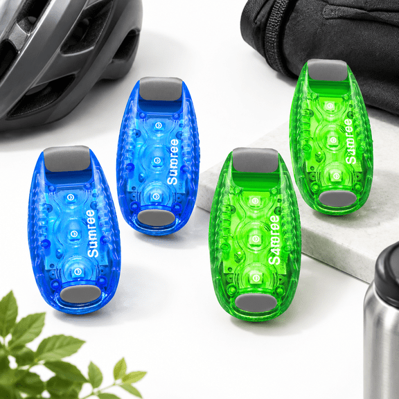 Blue&Green LED Safety Lights Clip-On Strobe Running Lights for Bicycle Runners Dog Collars