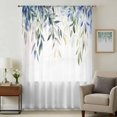 thumbnail image 1 of Blue Green Leaves Sheer Curtains 72 Inches Long, Watercolor Spring Botanical Branches Light Filering Curtains, Breathable Simi Curtain Privacy Drapes for Living Room Bedroom Window Treatment, 1 of 9