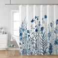 thumbnail image 1 of Blue-Green Leaves Shower Curtain, 1 of 6