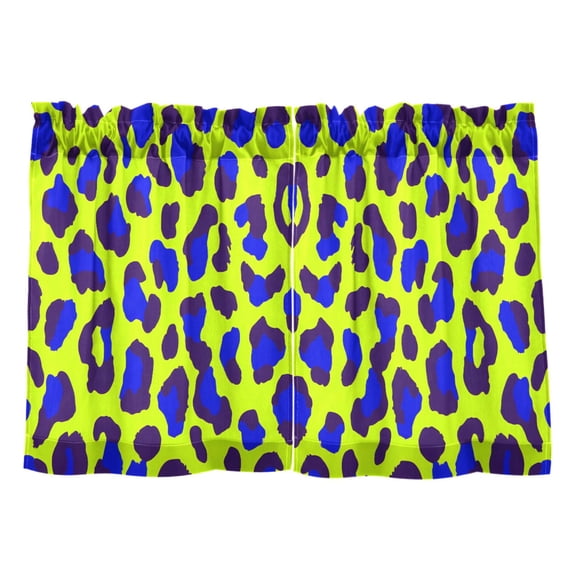 Blue Green Leopard Pattern Tier Curtains Tier Kitchen Living Room Bedroom Balcony 2 Panels 27x36 Inch