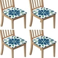 thumbnail image 1 of Blue and Green Modern Art Geometric Seat Covers for Dining Room Chairs Set Of 4,Stretch Printed Washable Chair Seat Cover with Elastic Ties and Button,Removable Waterproof Couch Cushion Covers, 1 of 6
