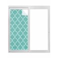 thumbnail image 1 of Blue Green Moroccan Window Privacy Film, Morocco Retro Abstract Quatrefoil Plaid Static Cling UV Sun Blocking Tint Film Heat Control Windows Films for Bedroom Bathroom, Window Stickers 23.6"x59", 1 of 8