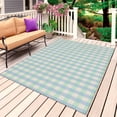 thumbnail image 1 of Blue Green Outdoor Rug for Patio/Deck/Porch, Non-Slip Large Area Rug 5 x 7 Ft, Grid Checkered Plaid Gingham Lattice Trellis Indoor Outdoor Rugs Washable Area Rugs, Camping Rug Carpet Runner, 1 of 8