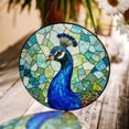 Photo inspiration: Visual Reference: Blue Green Peacock Stained Glass Suncatcher Elegant Window Hanging