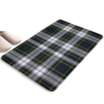 Blue Green Plaid Checkered Flannel Non Slip Door Rugs,Washable Door Mats Indoor,Decorative Door Mats,Dirt-Resistant and Absorbent Doormat for Entrance,Bedroom,Kitchen,Bathroom,23.5"x16"