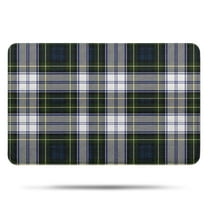 Blue Green Plaid Checkered Pattern Bathroom Rugs Mat,Non Slip Microfiber Bathroom Rug,Rubber Backing,Soft Bathroom Mats for Bathroom Floor,Tub and Shower,17x27in(43x68cm)
