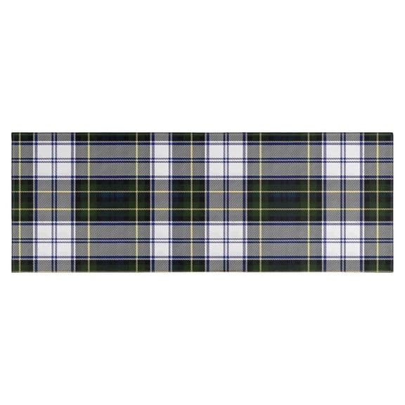 Blue Green Plaid Checkered Pattern Kitchen Rug Mat,Kitchen Runner Rugs Non Skid Washable,Decorative Kitchen Floor Mats for Kitchen,Sink,Laundry,17"X47"