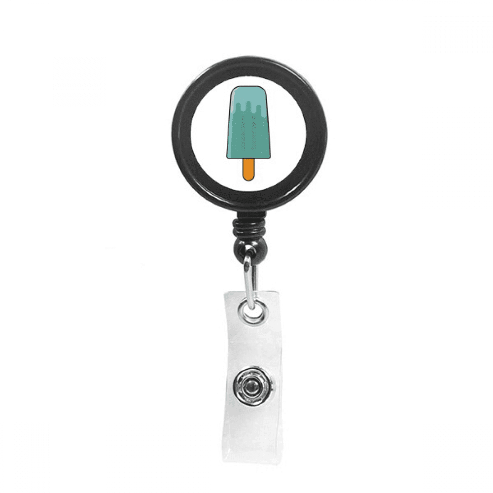 Blue Green Popsicle Sweet Ice  Retractable Keychain Badge Holder ID Badge