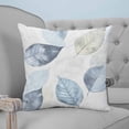 thumbnail image 1 of Blue Green Retro Leaves Decorative Pillowcase 20''x20'', Rustic Botanical Watercolor Throw Pillow Covers Soft Cushion Case for Couch Sofa Bedroom Living Room, Pillowcase Boho Decor, 1 of 8