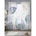 thumbnail image 1 of Blue Green Retro Leaves Sheer Curtains for Living Room Bedroom Rustic Botanical Watercolor Sheer Curtains 96 Inch Long 2 Panels Set Light Filtering Curtain Window Treatments Drapes for Dining Room, 1 of 6