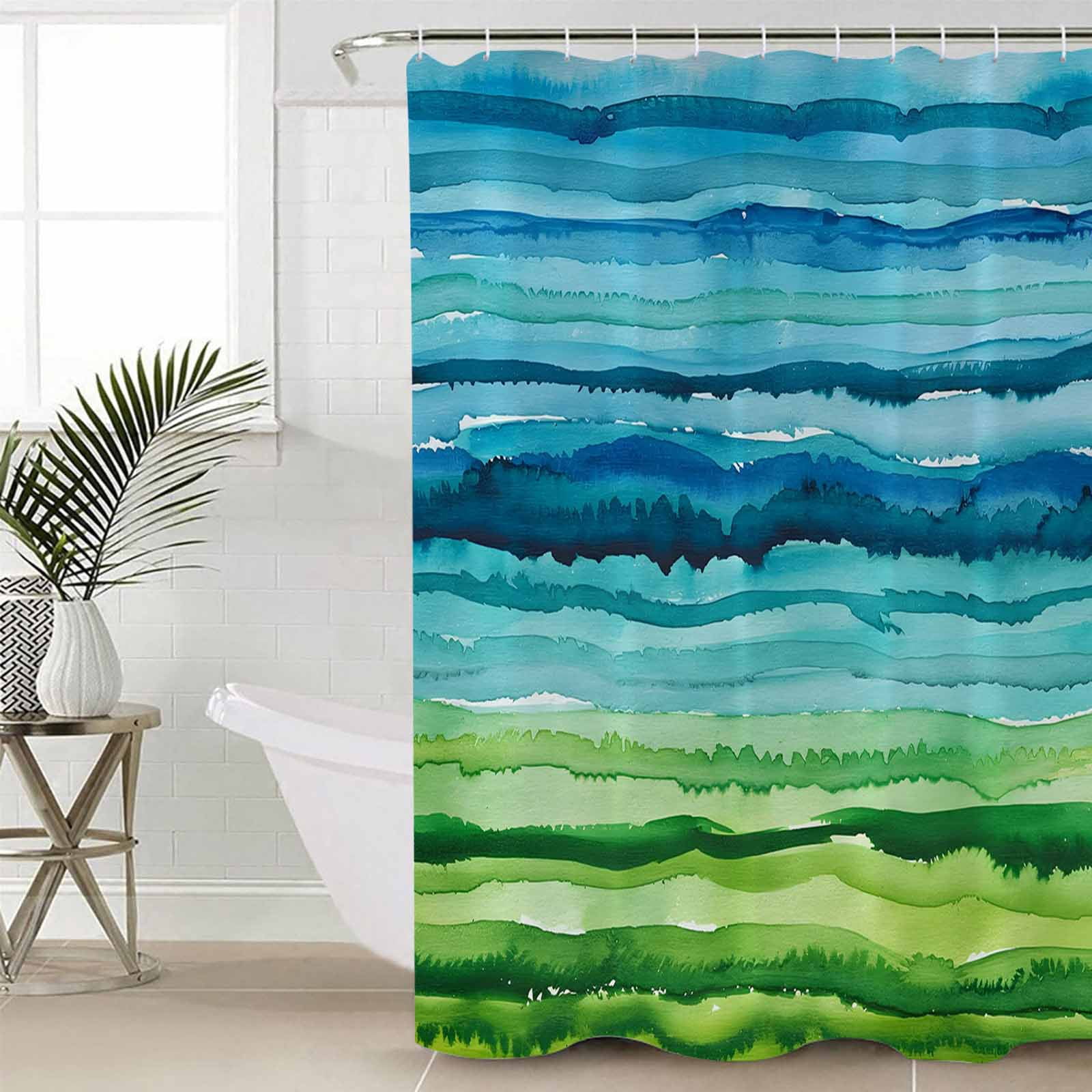 Blue Green Shower Curtain