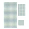 thumbnail image 1 of Blue Green Towel Set of 3, Soft Microfiber Bath Towels, Hand Towel, Washcloths, Grid Checkered Plaid Gingham Lattice Trellis Quick-Dry Absorbent Towels for Bathroom Kitchen Hotel Beach Gym Spa, 1 of 7