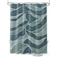 thumbnail image 1 of Blue Green Waves Shower Curtain, Abstract Stripes Waterproof Shower Curtain Set with 12 Hooks Lightweight Washable Fabric Shower Curtains for Bathroom 36x72 Inches, 1 of 6