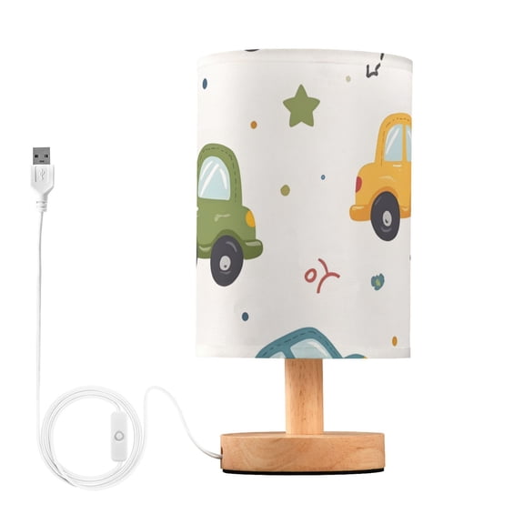 Blue Green Yellow Red Cars Stars Table Lamp with USB Port LED Warm Light Lamp Night Light Home Decor