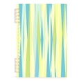 thumbnail image 1 of Blue Green Yellow Stripes A5 8.3x5.7in PP Notebook, Adjustable Rings, 60 Sheets, Diary or Journey Note, 1 of 8