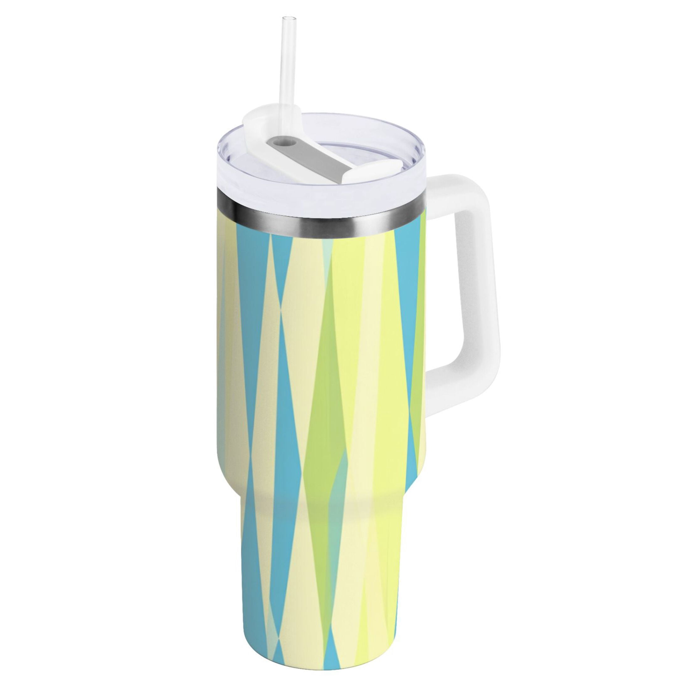 Blue Green Yellow Stripes Water Bottles 30oz Insulated Tumblers Double ...