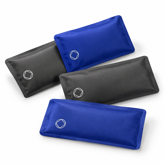 Blue Grey 4 Pack Reusable Slim Soft Ice Packs For Lunch Boxes Bento Boxes Travel Work Camping